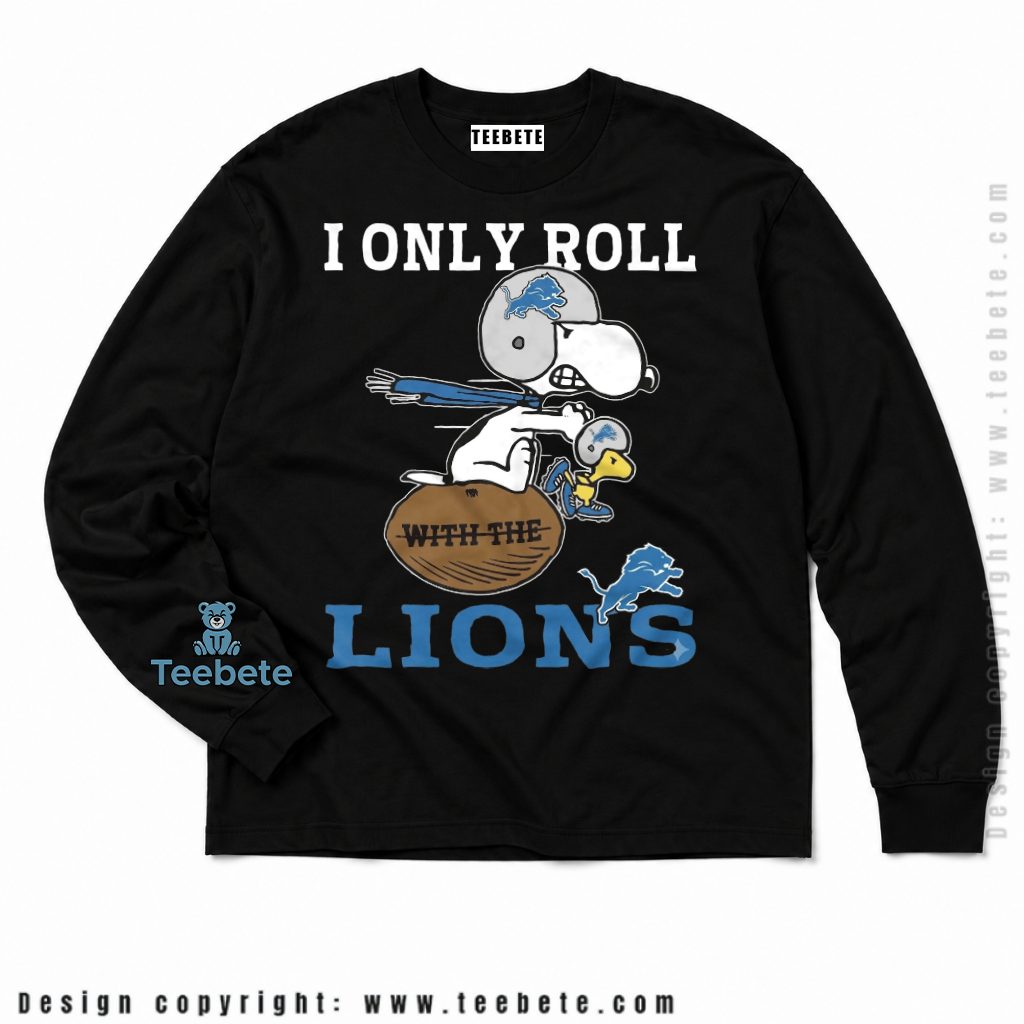 Detroit Lions Snoopy Football Roll Long Sleeve Detroit Lions Snoopy Football Roll Long Sleeve