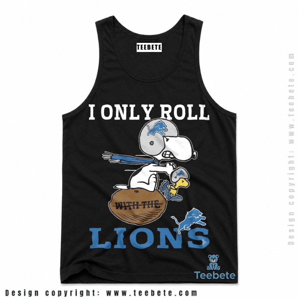 Detroit Lions Snoopy Football Roll Tanktop Detroit Lions Snoopy Football Roll Tanktop