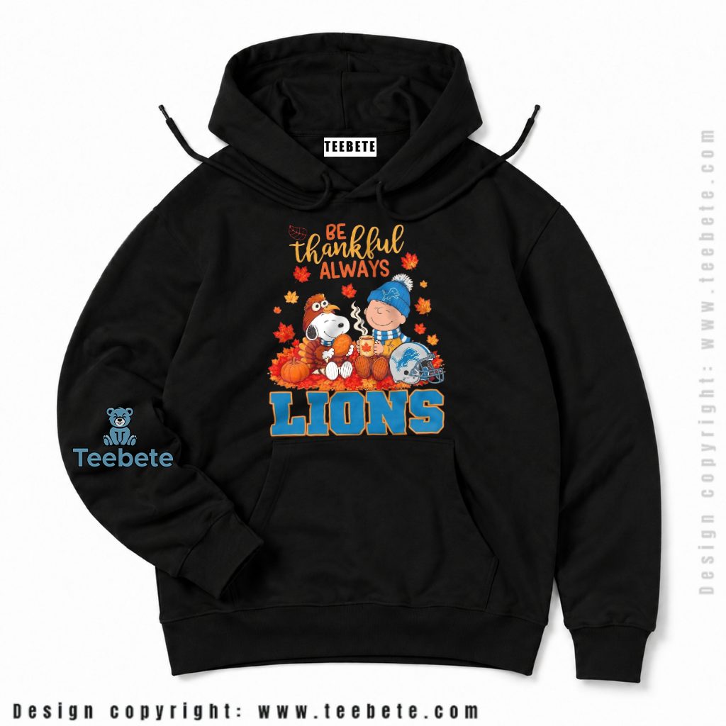 Detroit Lions Snoopy Thankful Thanksgiving Hoodie Detroit Lions Snoopy Thankful Thanksgiving Hoodie