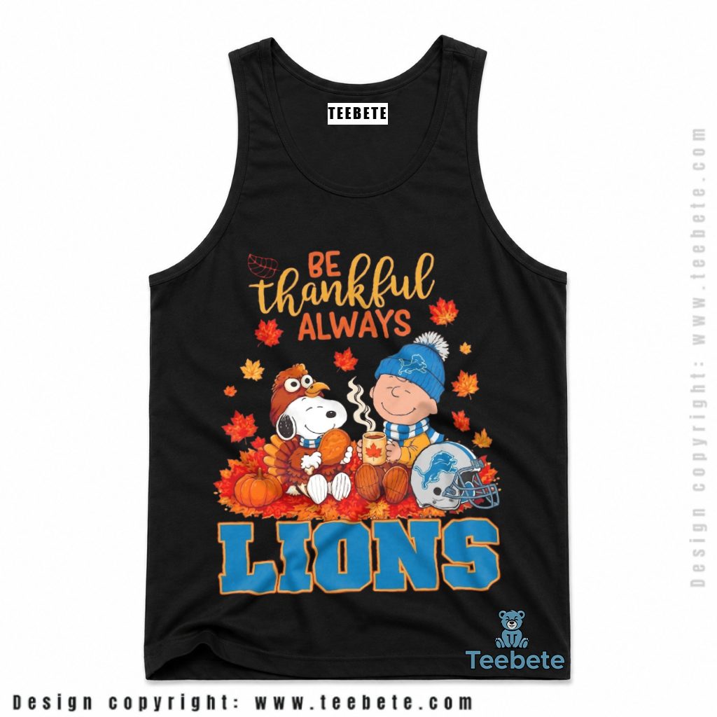 Detroit Lions Snoopy Thankful Thanksgiving Tanktop Detroit Lions Snoopy Thankful Thanksgiving Tanktop