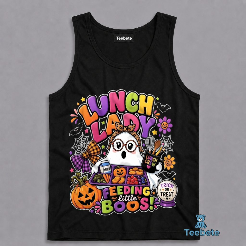 Halloween Lunch Lady Ghost Feeding Little Boos Tanktop Halloween Lunch Lady Ghost Feeding Little Boos Tanktop