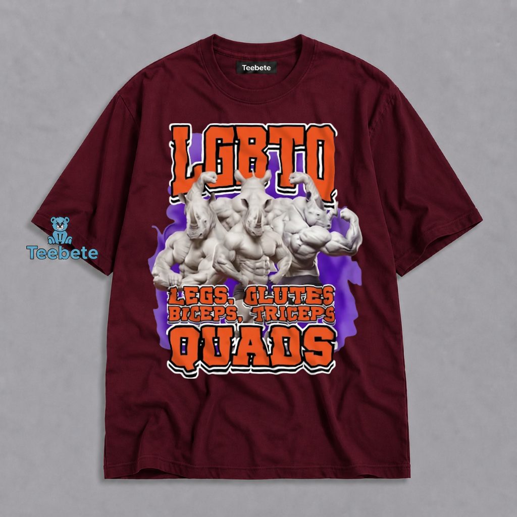 LGBTQ Legs Glutes Biceps Triceps Quads Gym Rhino Shirt