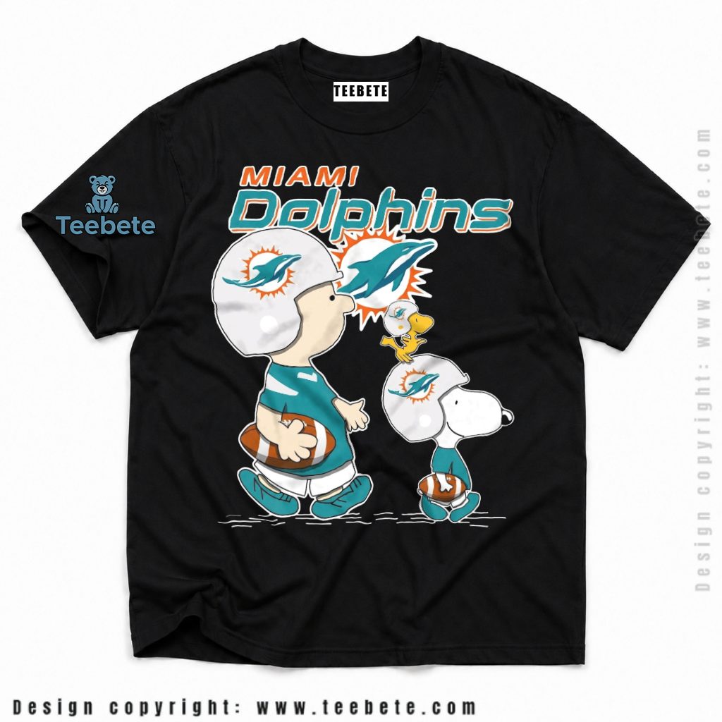 Miami Dolphins Charlie Brown And Snoopy Shirt