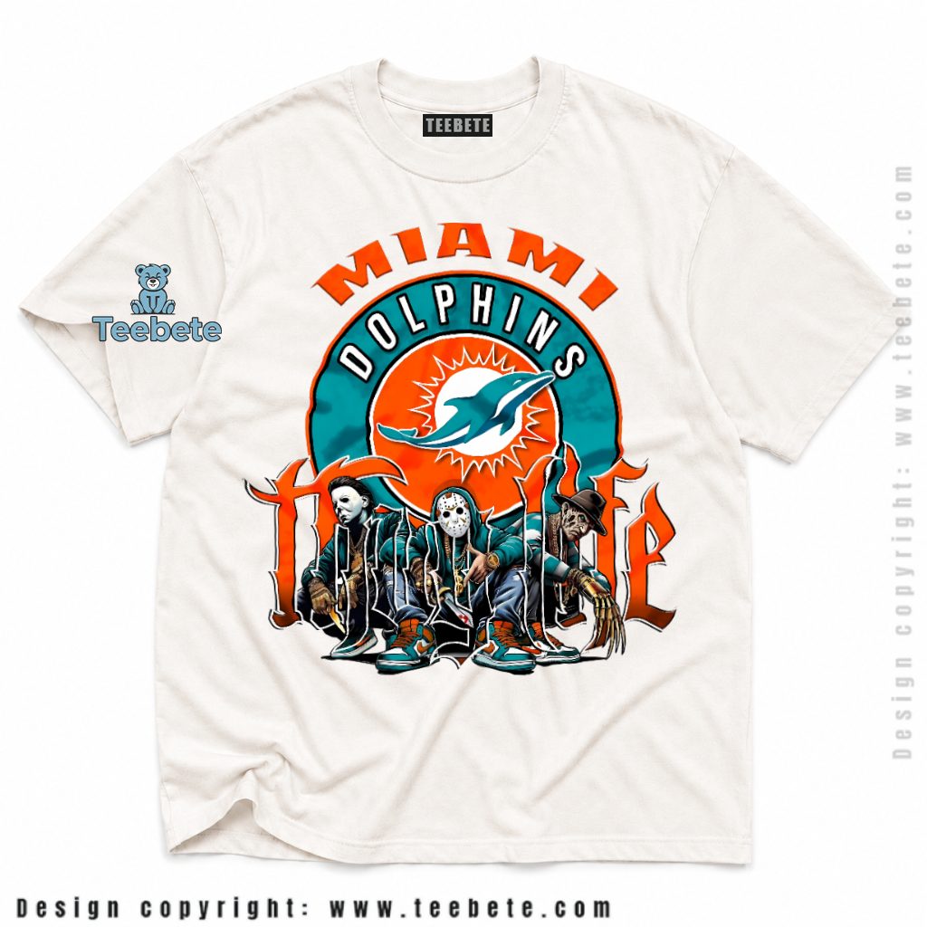 Miami Dolphins Horror Icons Halloween Fan Shirt