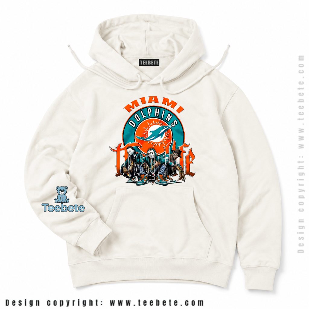 Miami Dolphins Horror Icons Halloween Fan Hoodie Miami Dolphins Horror Icons Halloween Fan Hoodie