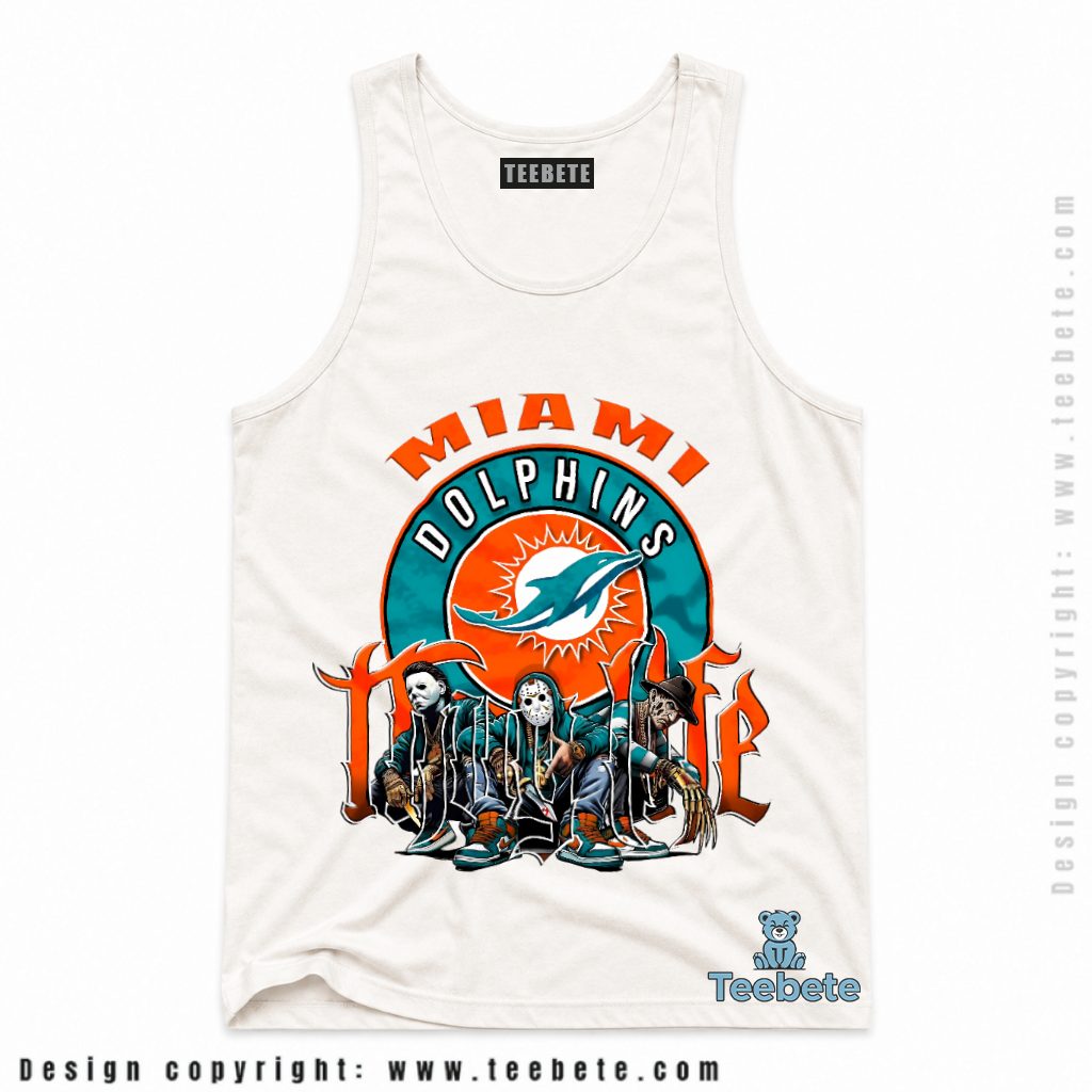 Miami Dolphins Horror Icons Halloween Fan Tanktop Miami Dolphins Horror Icons Halloween Fan Tanktop