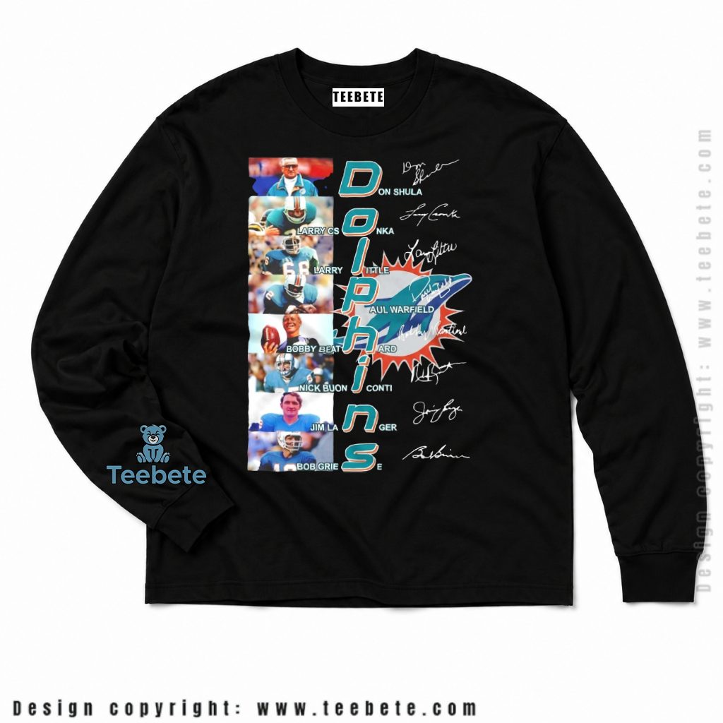 Miami Dolphins Legends Signature Autograph Long Sleeve Miami Dolphins Legends Signature Autograph Long Sleeve