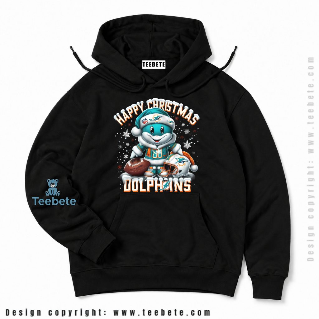 Miami Dolphins Mascot Merry Christmas Hoodie Miami Dolphins Mascot Merry Christmas Hoodie