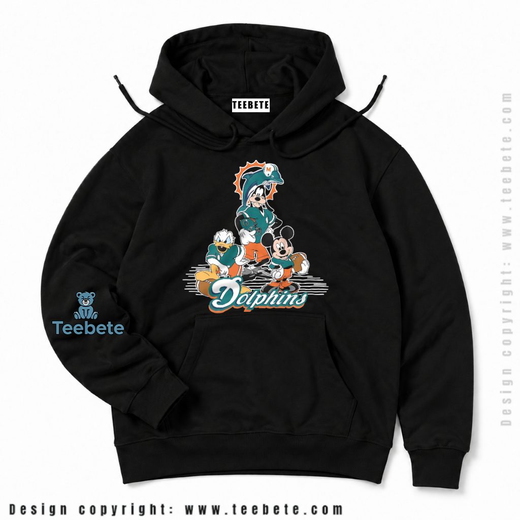 Miami Dolphins Mickey Goofy And Donald Hoodie Miami Dolphins Mickey Goofy And Donald Hoodie