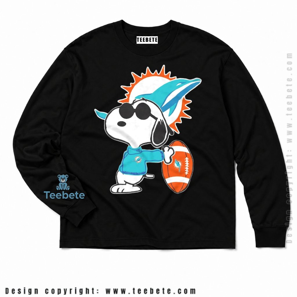 Miami Dolphins Snoopy Cool Sunglasses Long Sleeve Miami Dolphins Snoopy Cool Sunglasses Long Sleeve