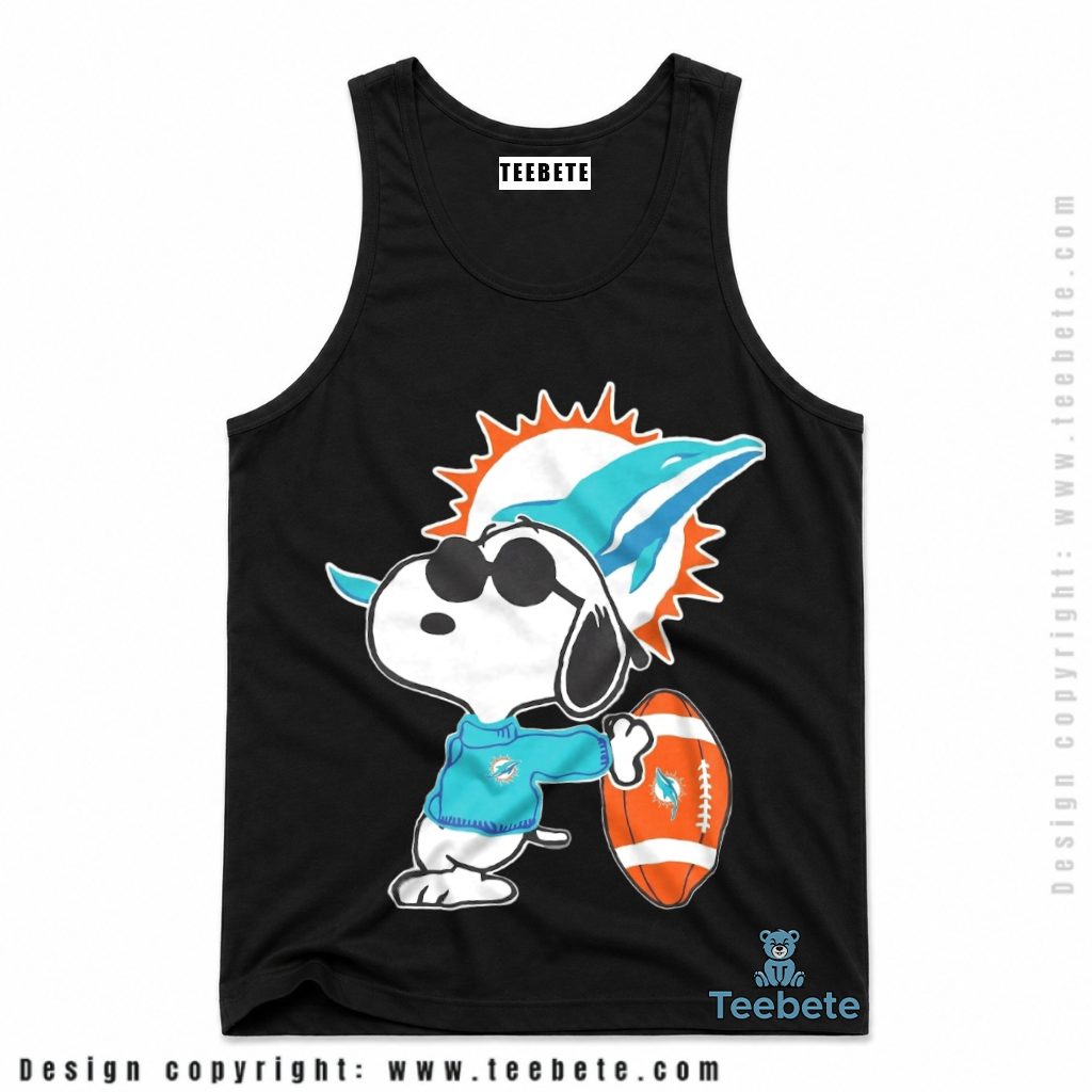 Miami Dolphins Snoopy Cool Sunglasses Tanktop Miami Dolphins Snoopy Cool Sunglasses Tanktop
