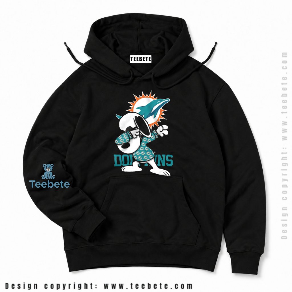 Miami Dolphins Snoopy Dab Dance Fan Hoodie Miami Dolphins Snoopy Dab Dance Fan Hoodie