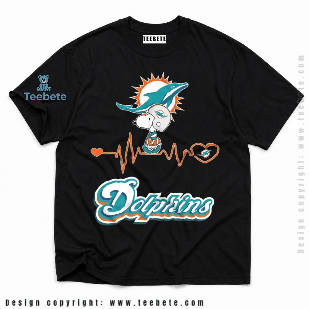 Miami Dolphins Snoopy Heartbeat Fan Shirt