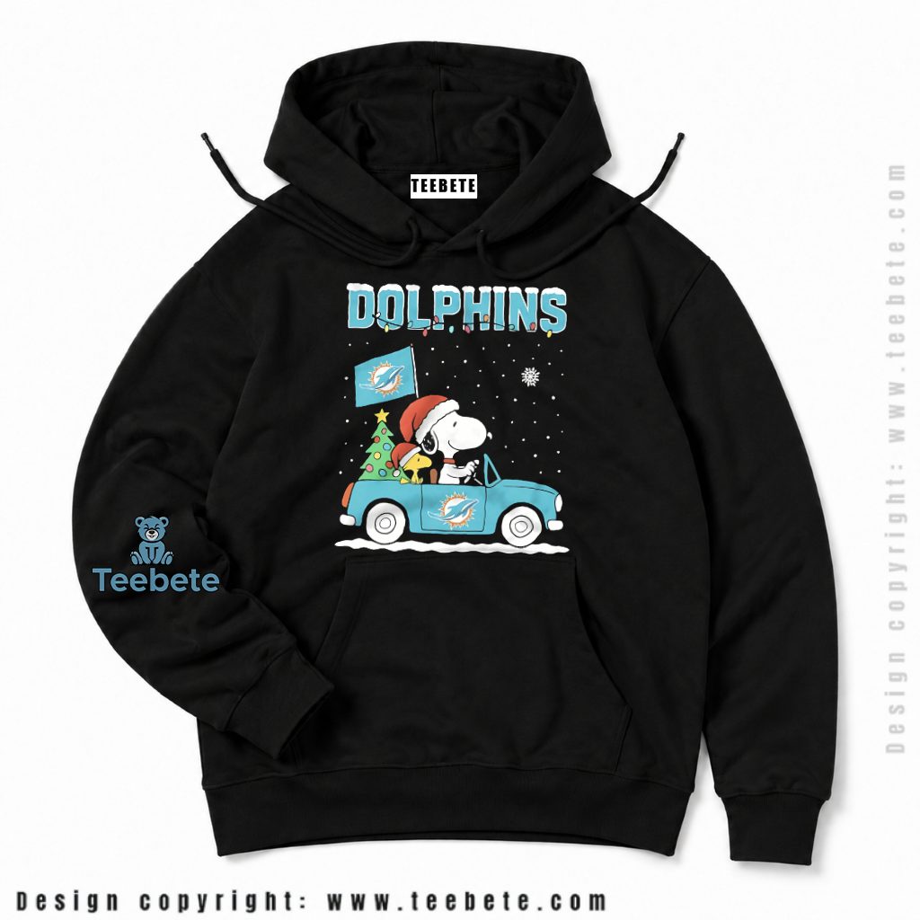 Miami Dolphins Snoopy Merry Christmas Hoodie Miami Dolphins Snoopy Merry Christmas Hoodie
