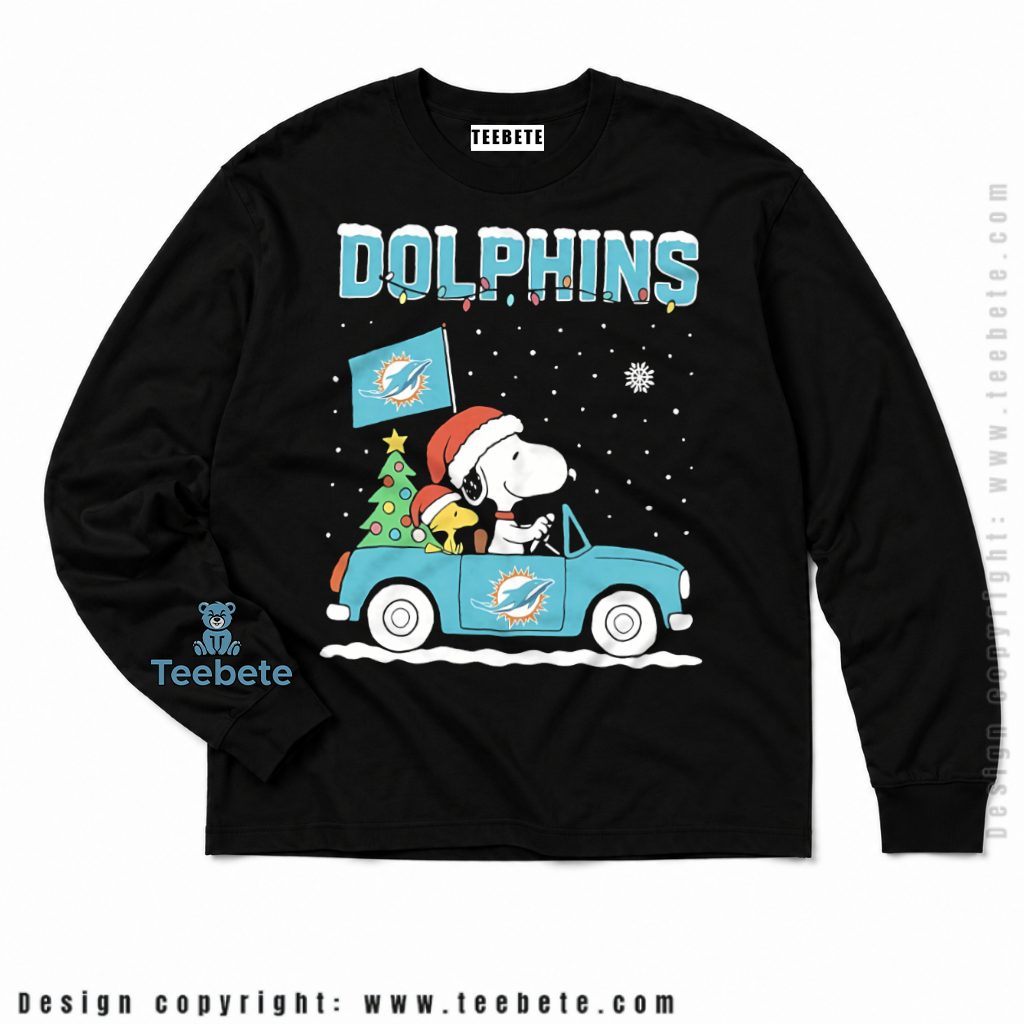 Miami Dolphins Snoopy Merry Christmas Long Sleeve Miami Dolphins Snoopy Merry Christmas Long Sleeve