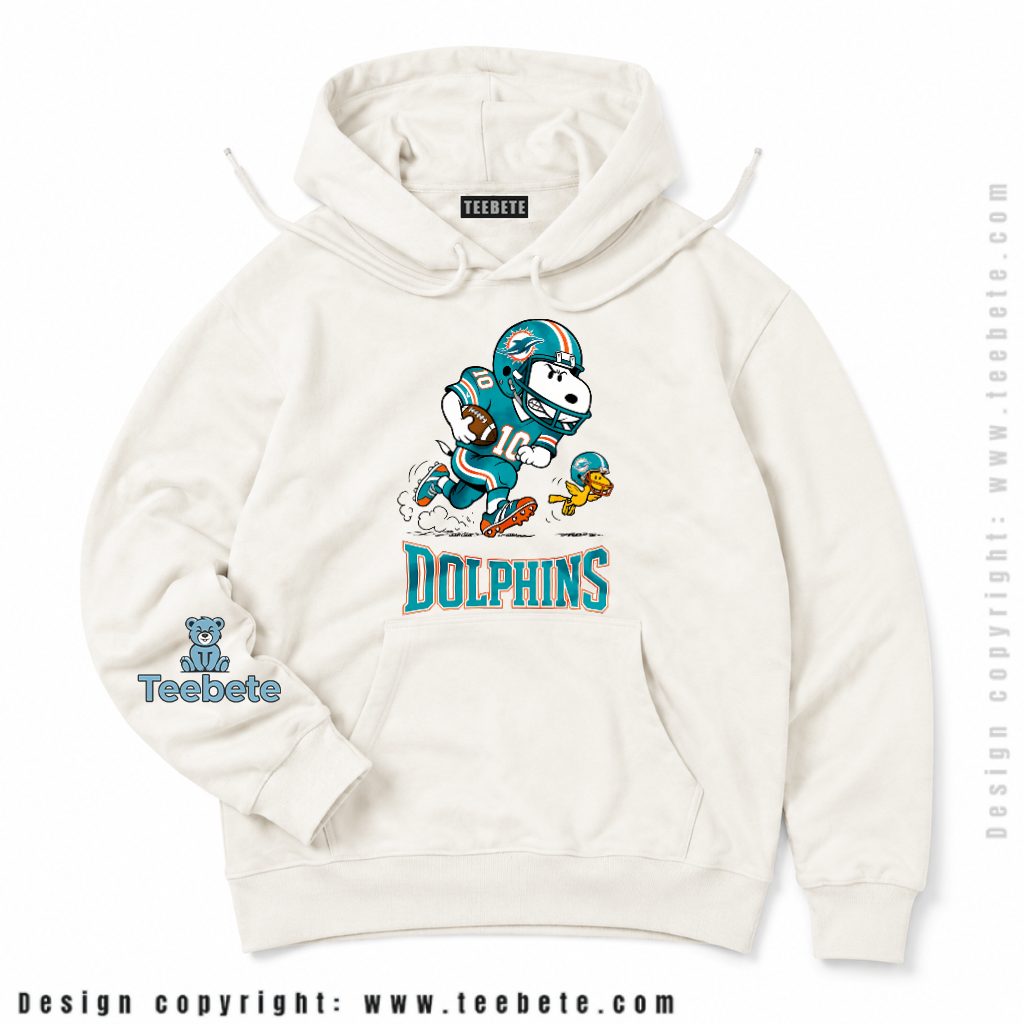 Miami Dolphins Snoopy Running Back Football Hoodie Miami Dolphins Snoopy Running Back Football Hoodie