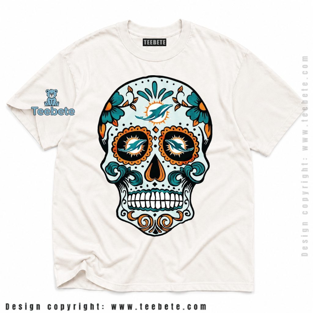 Miami Dolphins Sugar Skull Day Of The Dead Shirt