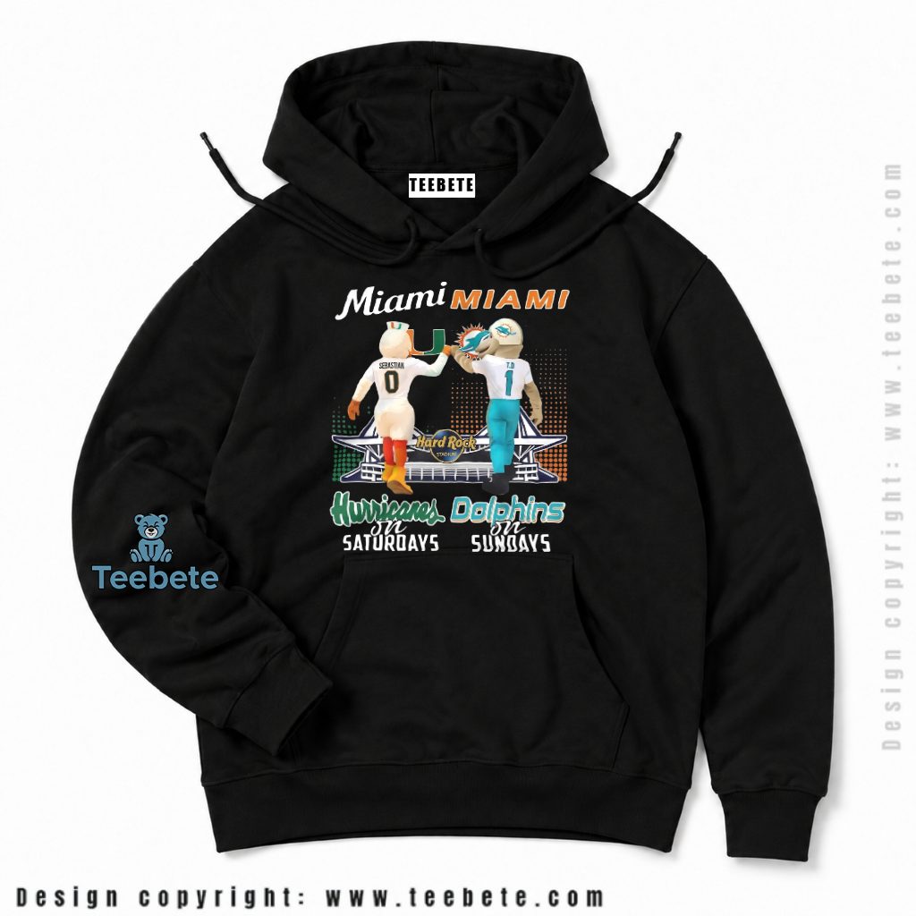 Miami Hurricanes Saturdays Dolphins Sundays Hoodie Miami Hurricanes Saturdays Dolphins Sundays Hoodie
