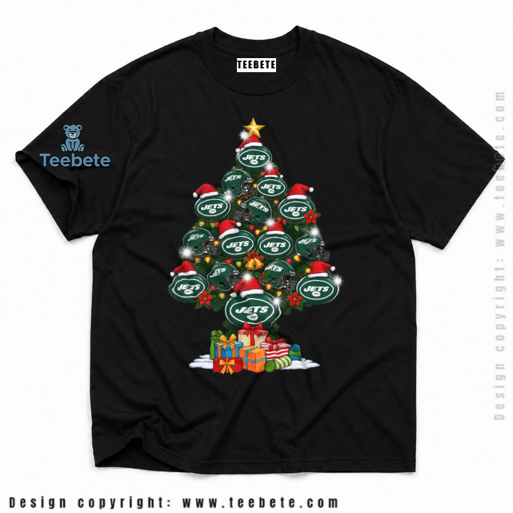 New York Jets Christmas Tree Helmet Logo Shirt
