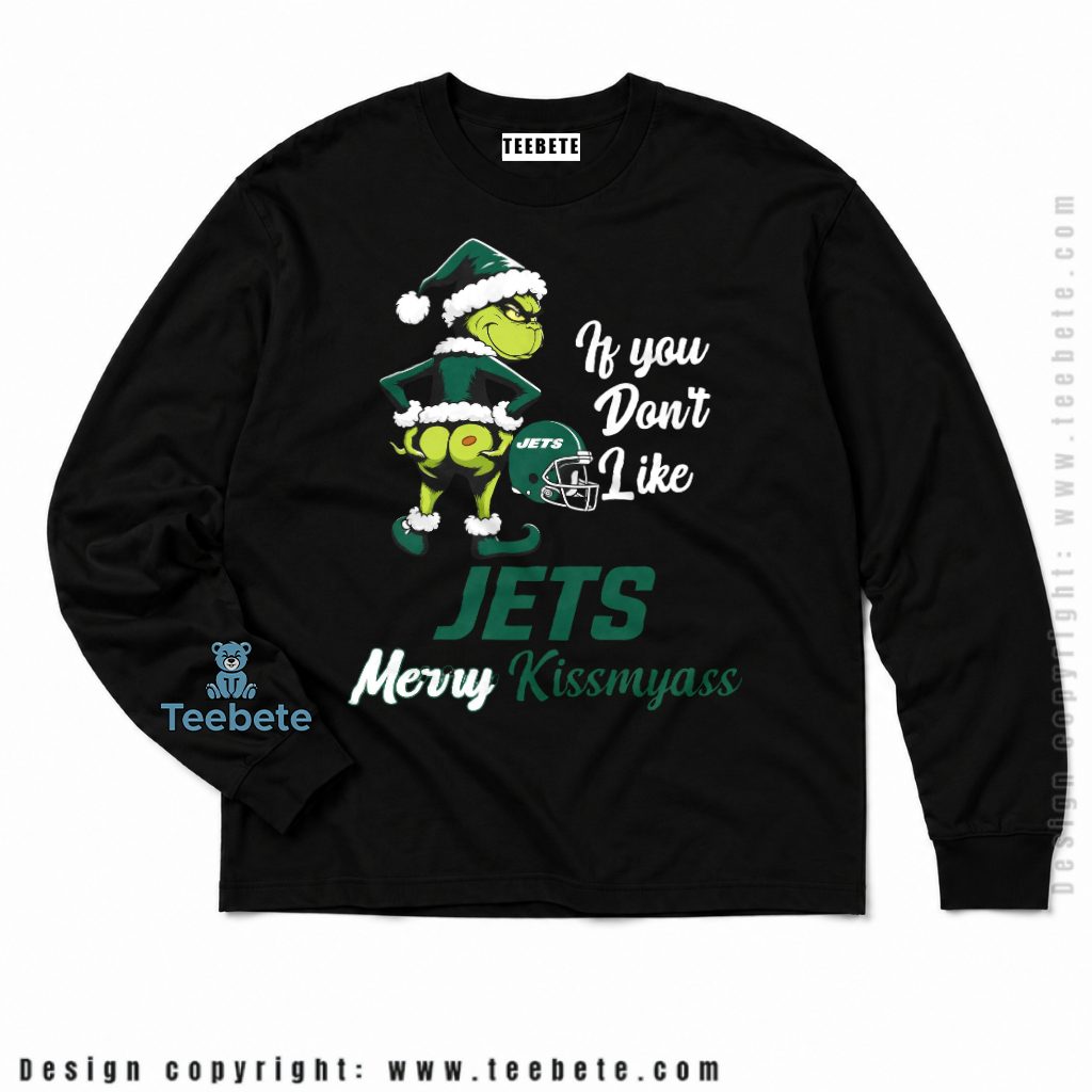 New York Jets Grinch And Elf Holiday Long Sleeve New York Jets Grinch And Elf Holiday Long Sleeve