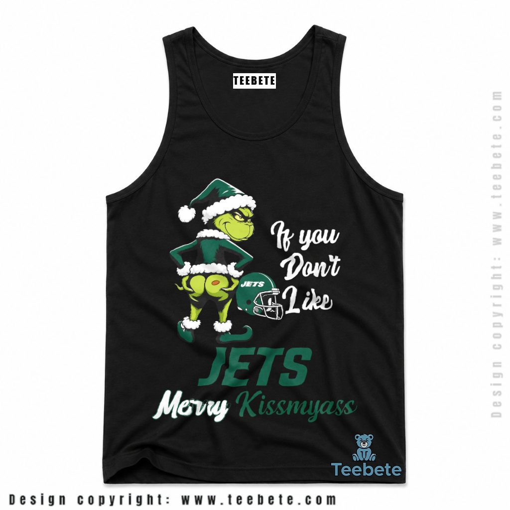 New York Jets Grinch And Elf Holiday Tanktop New York Jets Grinch And Elf Holiday Tanktop