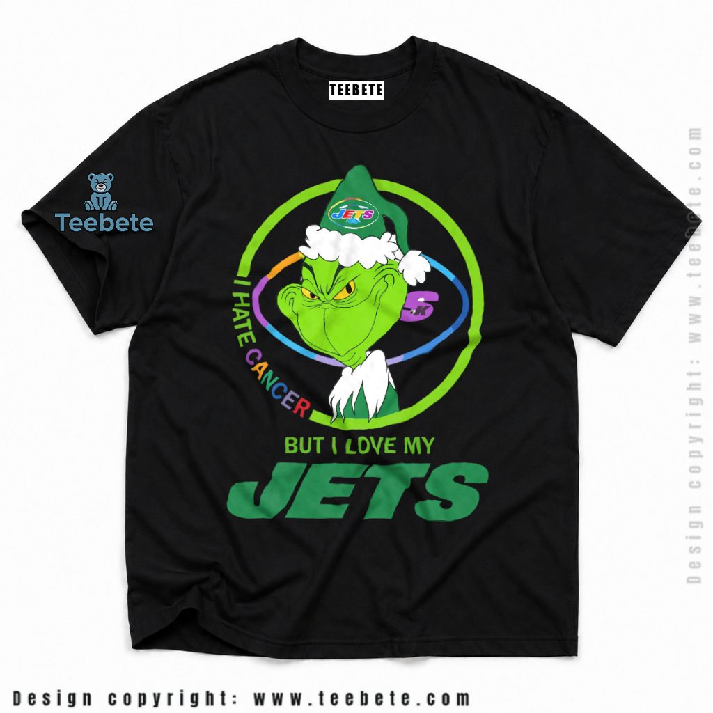 New York Jets Grinch Hate Cancer Awareness Shirt