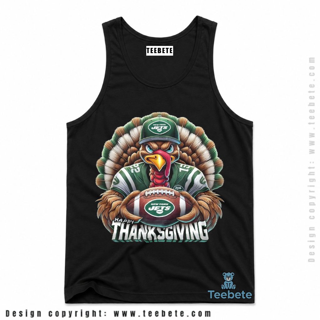 New York Jets Happy Thanksgiving Turkey Player Tanktop New York Jets Happy Thanksgiving Turkey Player Tanktop