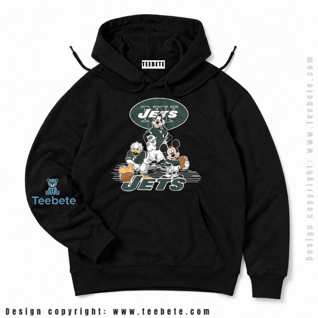 New York Jets Mickey Goofy And Donald Team Hoodie New York Jets Mickey Goofy And Donald Team Hoodie