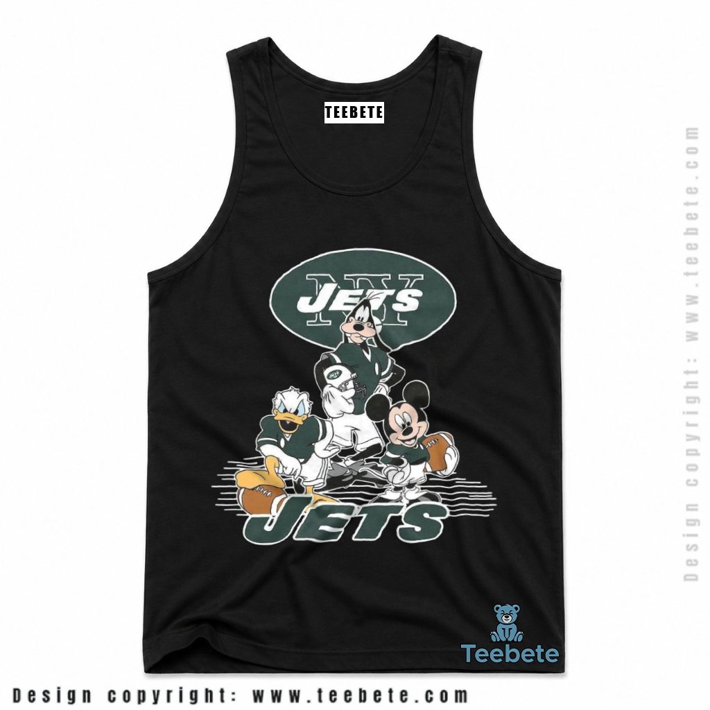 New York Jets Mickey Goofy And Donald Team Tanktop New York Jets Mickey Goofy And Donald Team Tanktop