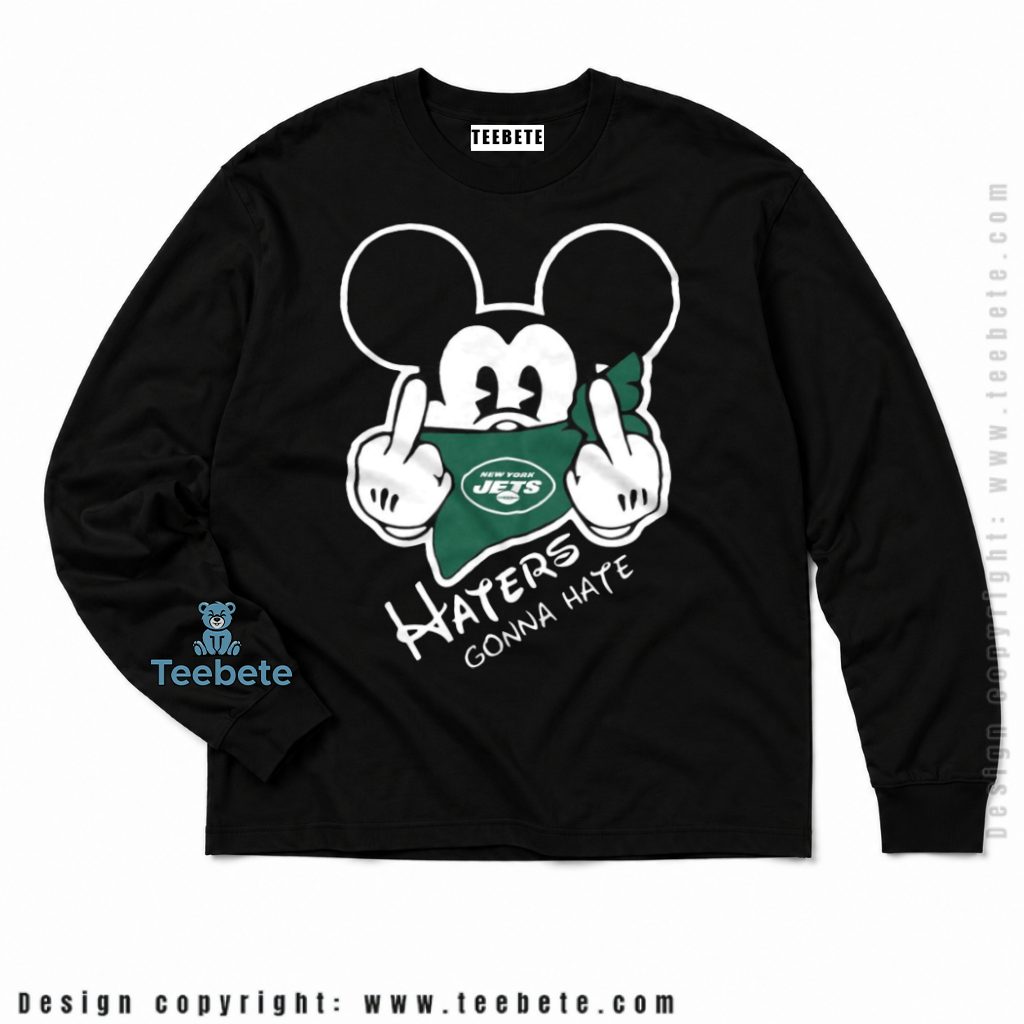 New York Jets Mickey Haters Gonna Hate Bandana Long Sleeve New York Jets Mickey Haters Gonna Hate Bandana Long Sleeve