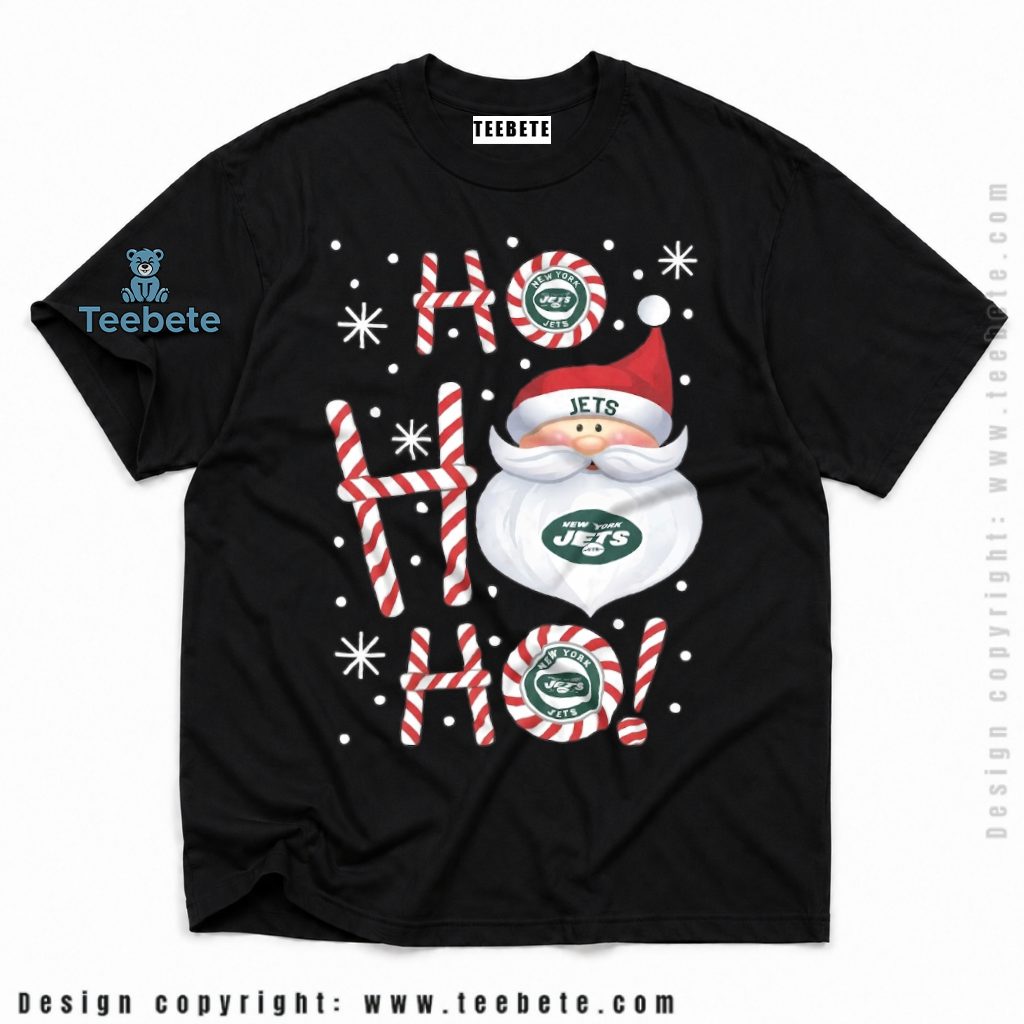New York Jets Santa Ho Ho Ho Candy Cane Shirt