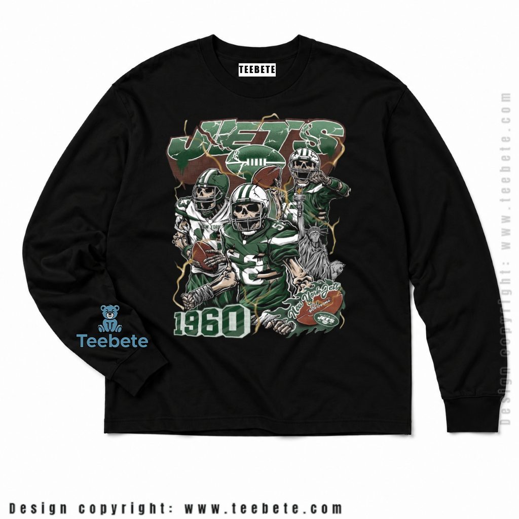 New York Jets Skeleton Player Est 1960 Long Sleeve New York Jets Skeleton Player Est 1960 Long Sleeve