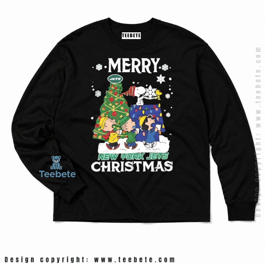 New York Jets Snoopy And Woodstock Fireplace Long Sleeve New York Jets Snoopy And Woodstock Fireplace Long Sleeve
