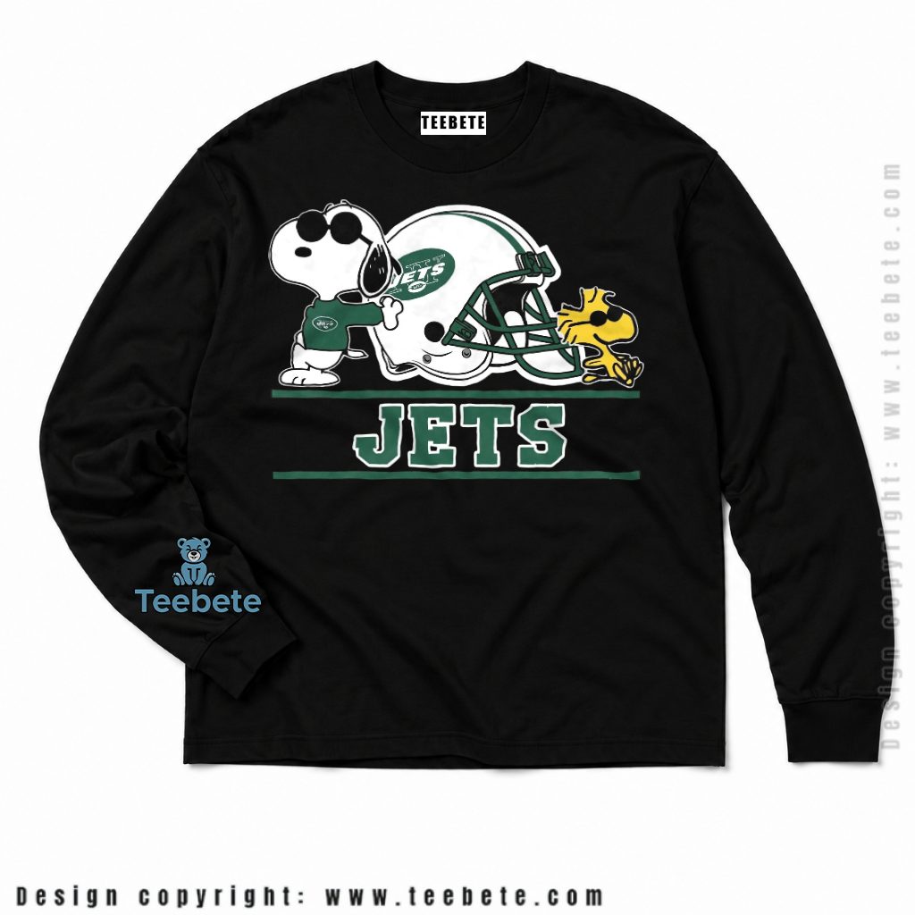 New York Jets Snoopy And Woodstock Sunglasses Long Sleeve New York Jets Snoopy And Woodstock Sunglasses Long Sleeve