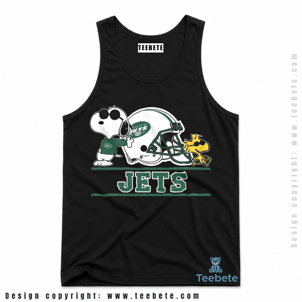 New York Jets Snoopy And Woodstock Sunglasses Tanktop New York Jets Snoopy And Woodstock Sunglasses Tanktop