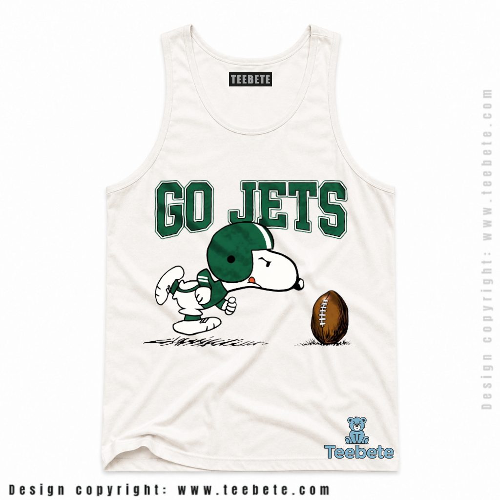 New York Jets Snoopy Football Player Tanktop New York Jets Snoopy Football Player Tanktop
