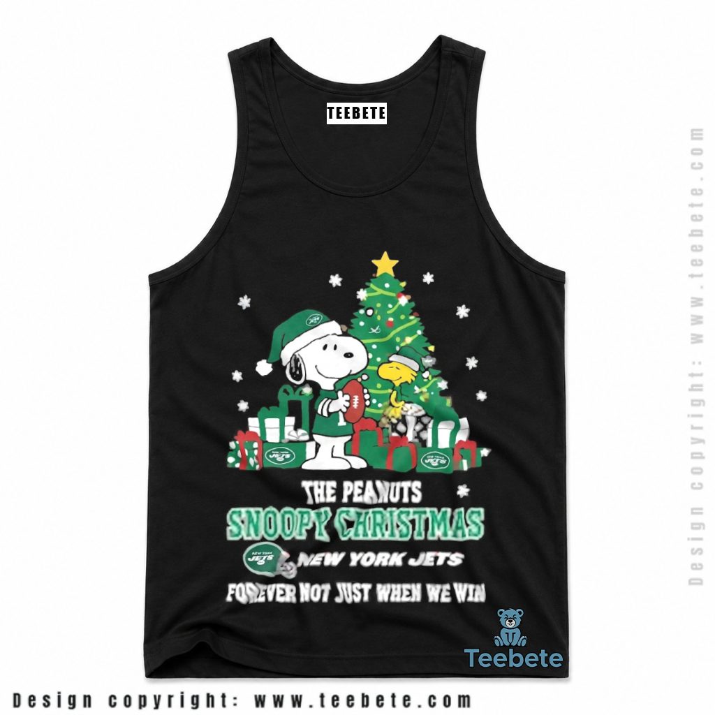 New York Jets Snoopy Forever Christmas Tree Tanktop New York Jets Snoopy Forever Christmas Tree Tanktop