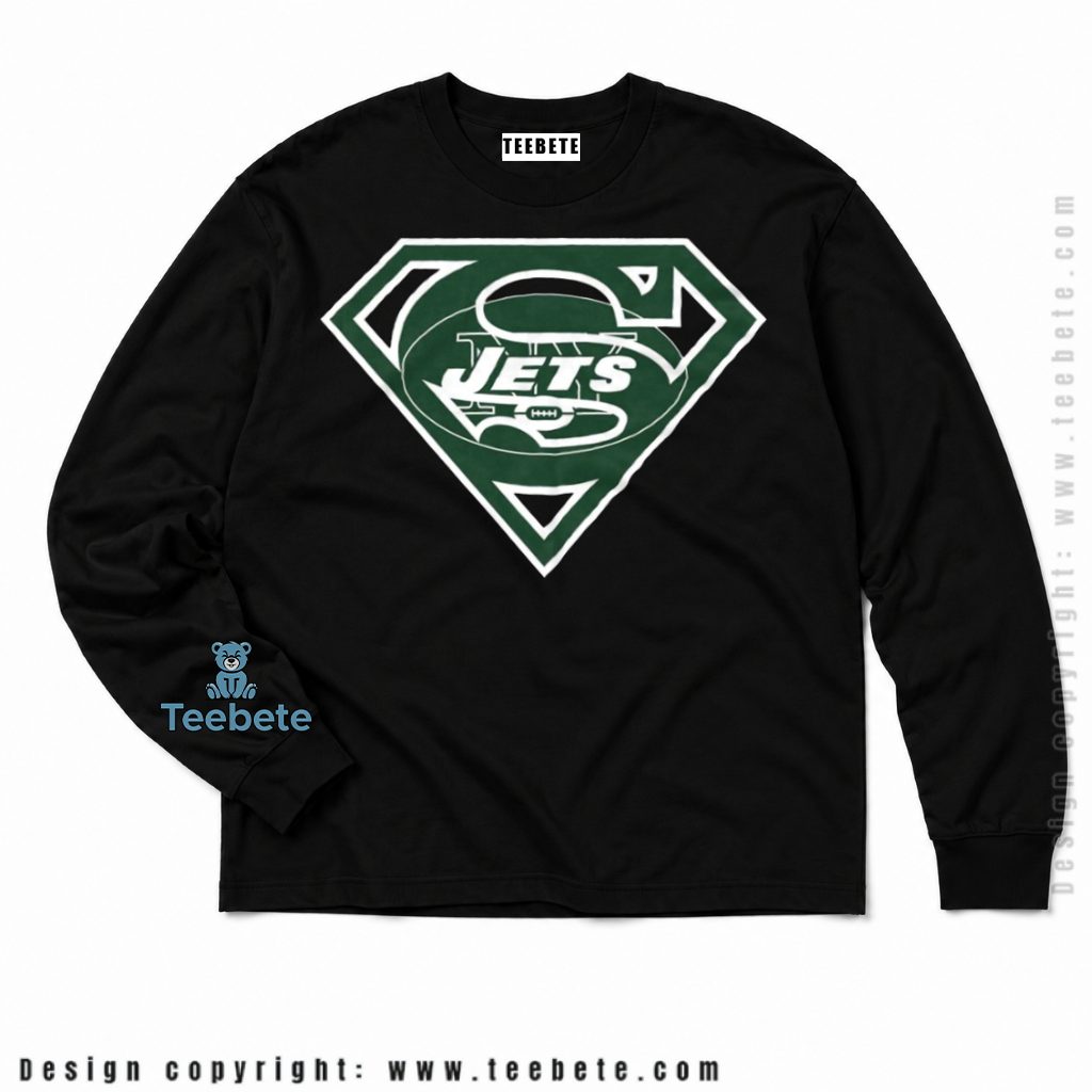 New York Jets Superman Emblem Logo Long Sleeve New York Jets Superman Emblem Logo Long Sleeve
