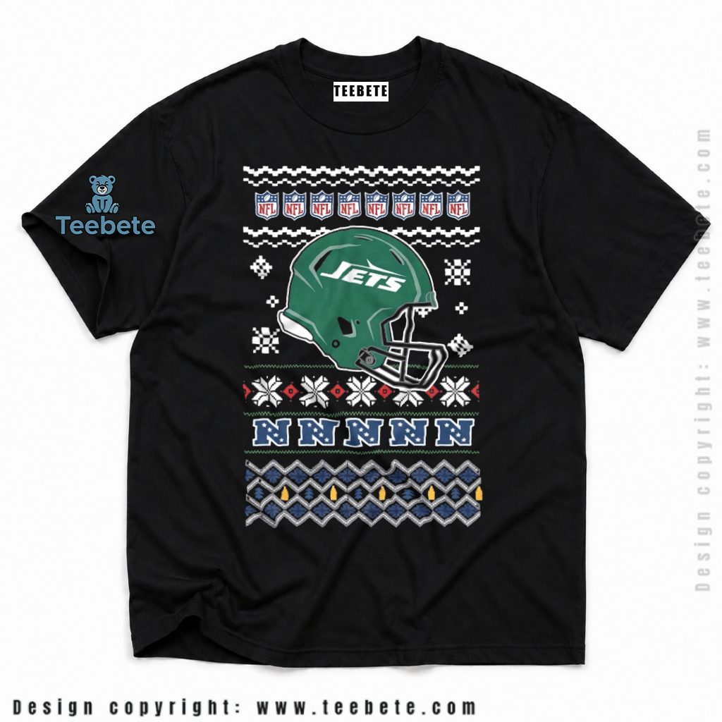 New York Jets Ugly Sweater Helmet Print Shirt