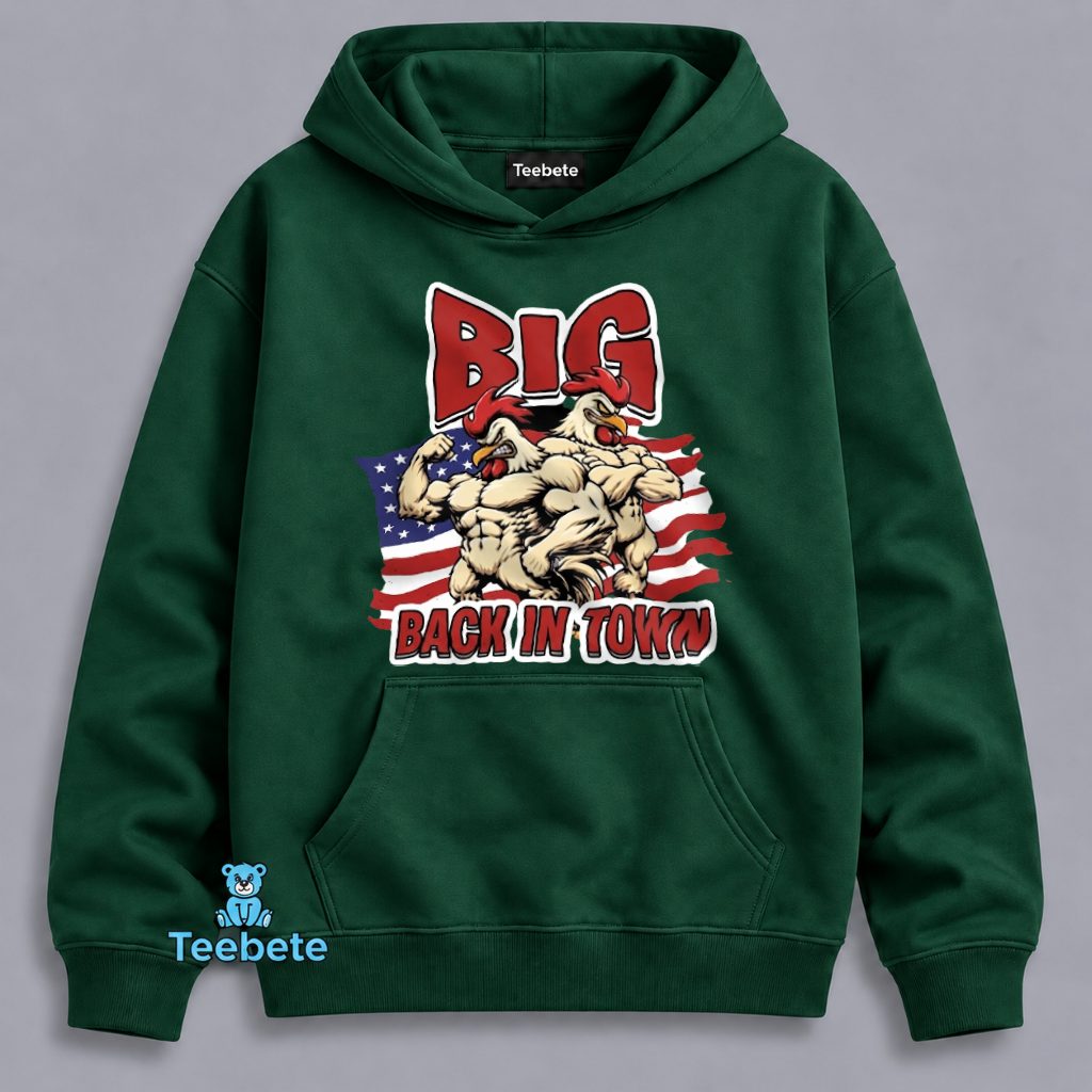 Patriotic Muscular Rooster American Flag Gym Fitness Hoodie Patriotic Muscular Rooster American Flag Gym Fitness Hoodie