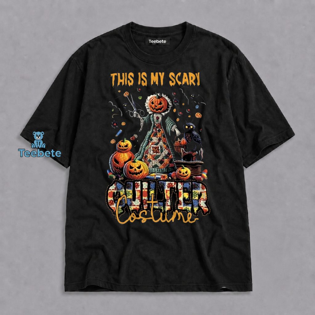 Scary Quilter Costume Halloween Pumpkin Sewing Shirt