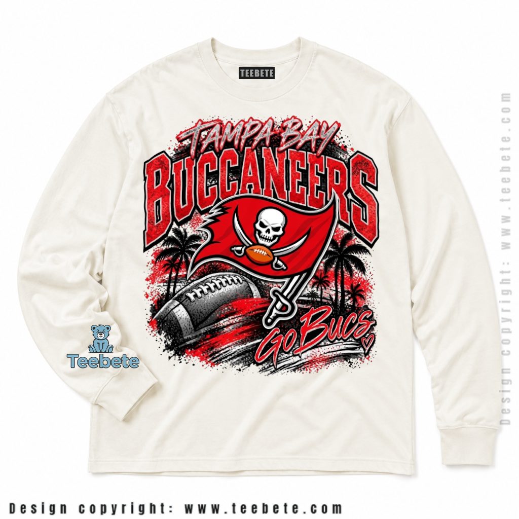 Tampa Bay Buccaneers Go Bucs Skull Flag Long Sleeve Tampa Bay Buccaneers Go Bucs Skull Flag Long Sleeve