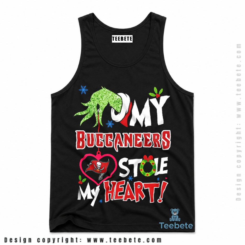 Tampa Bay Buccaneers Grinch Hand Stole Heart Tanktop Tampa Bay Buccaneers Grinch Hand Stole Heart Tanktop