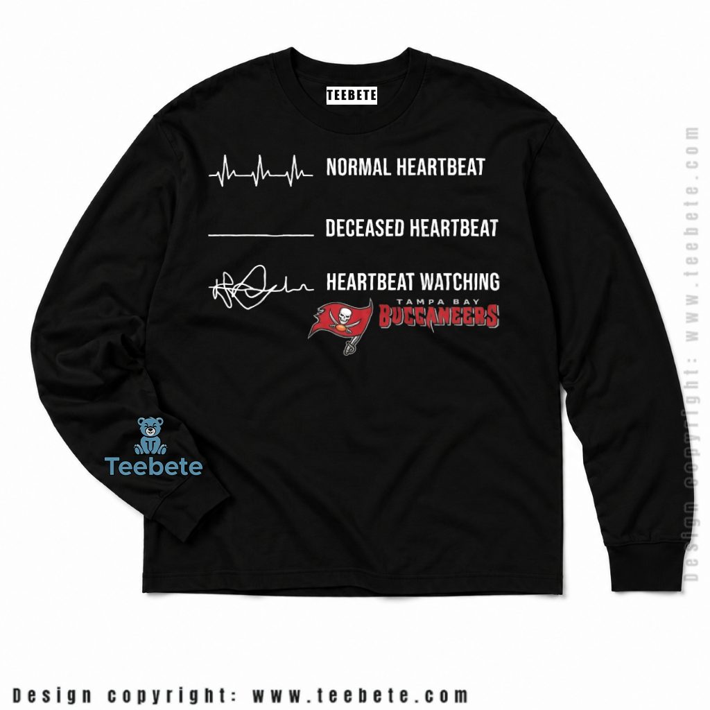 Tampa Bay Buccaneers Heartbeat Watching Football Long Sleeve Tampa Bay Buccaneers Heartbeat Watching Football Long Sleeve
