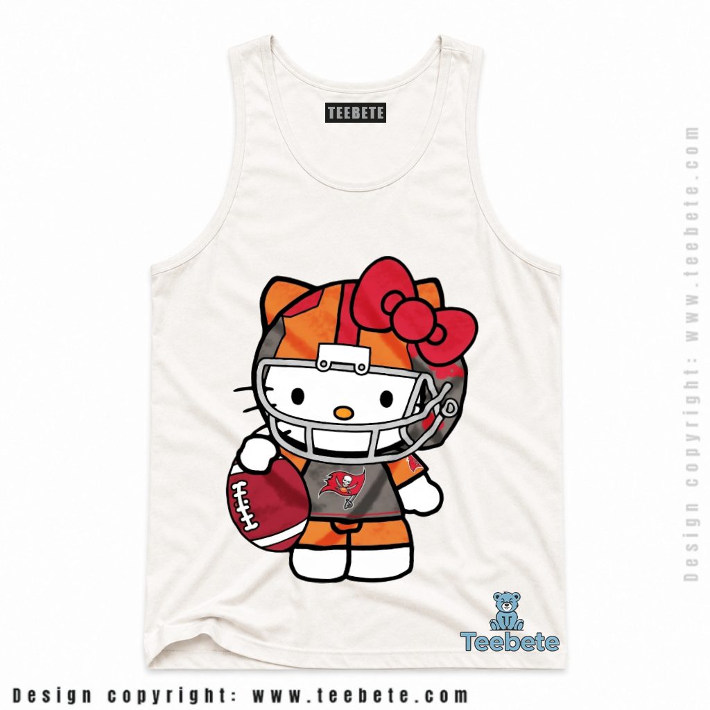 Tampa Bay Buccaneers Hello Kitty Helmet Football Tanktop Tampa Bay Buccaneers Hello Kitty Helmet Football Tanktop