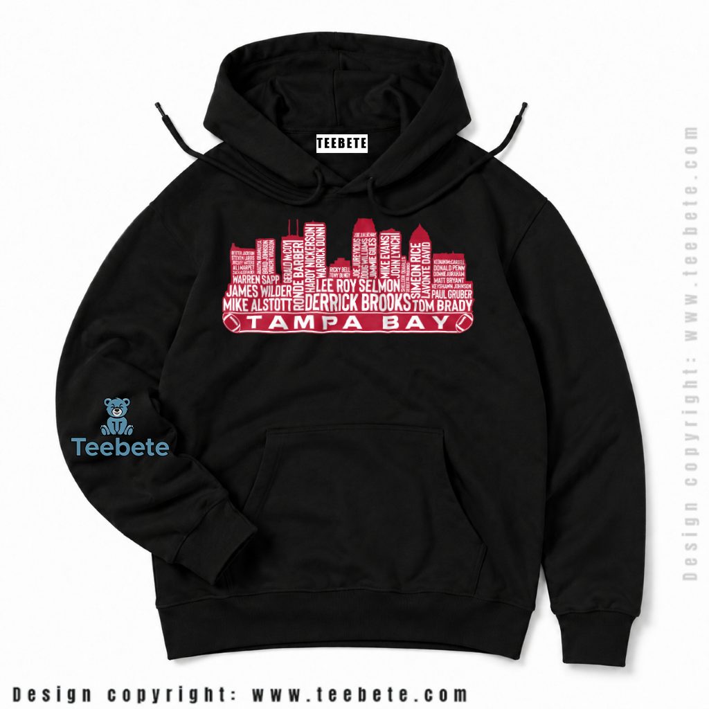 Tampa Bay Buccaneers Legends Skyline Names Hoodie Tampa Bay Buccaneers Legends Skyline Names Hoodie