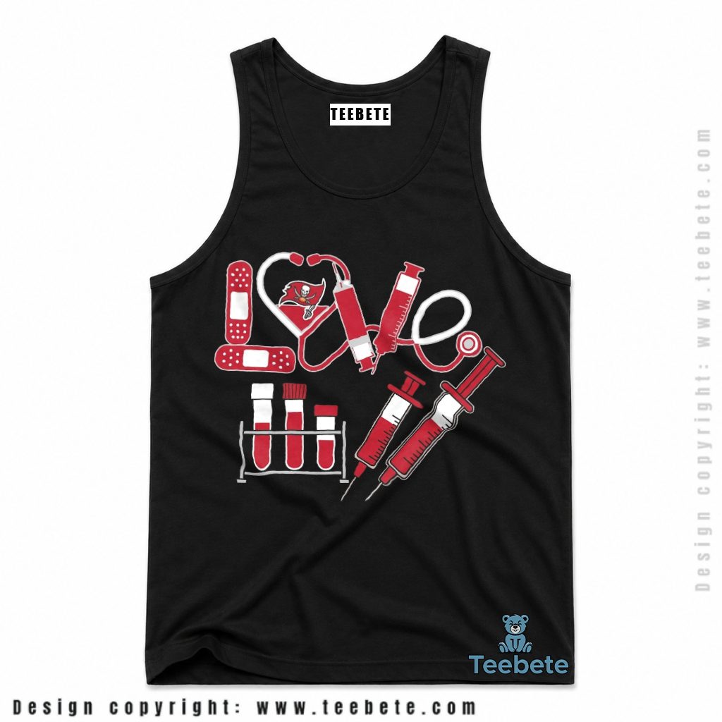 Tampa Bay Buccaneers Love Nurse Stethoscope Tanktop Tampa Bay Buccaneers Love Nurse Stethoscope Tanktop