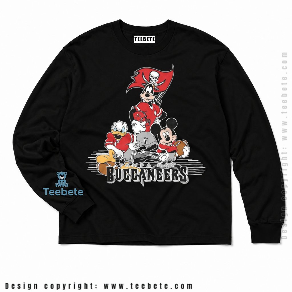 Tampa Bay Buccaneers Mickey Goofy Donald Trio Long Sleeve Tampa Bay Buccaneers Mickey Goofy Donald Trio Long Sleeve
