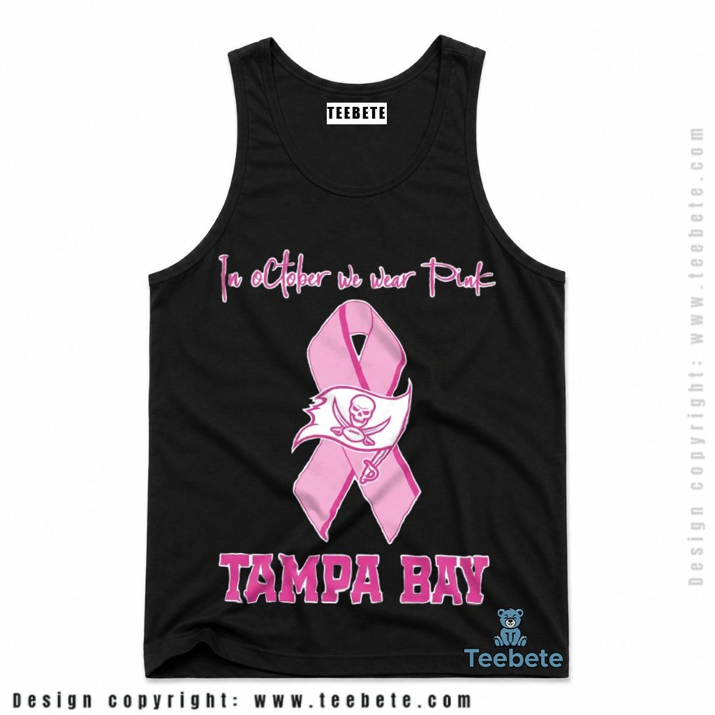 Tampa Bay Buccaneers October Pink Ribbon Awareness Tanktop Tampa Bay Buccaneers October Pink Ribbon Awareness Tanktop