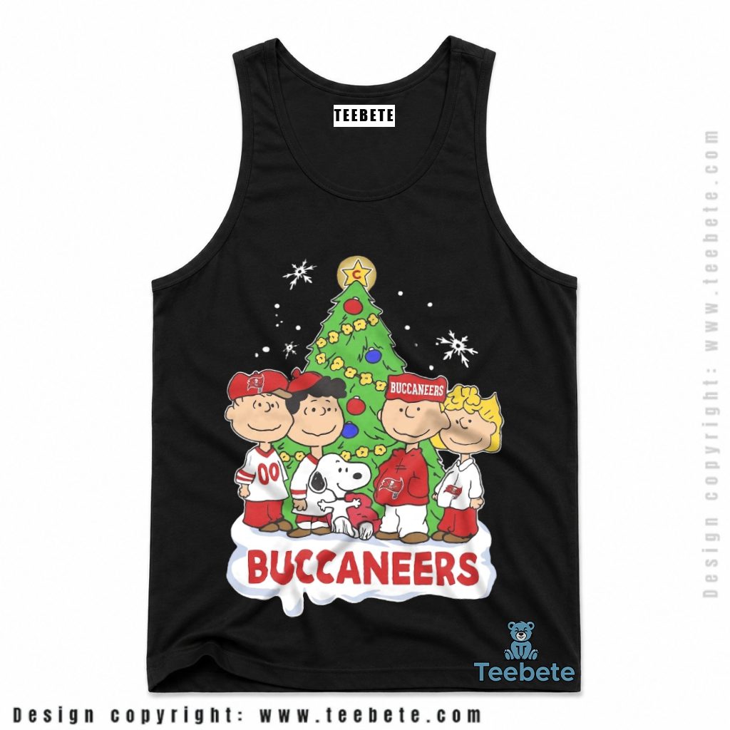 Tampa Bay Buccaneers Peanuts Gang Christmas Tree Tanktop Tampa Bay Buccaneers Peanuts Gang Christmas Tree Tanktop